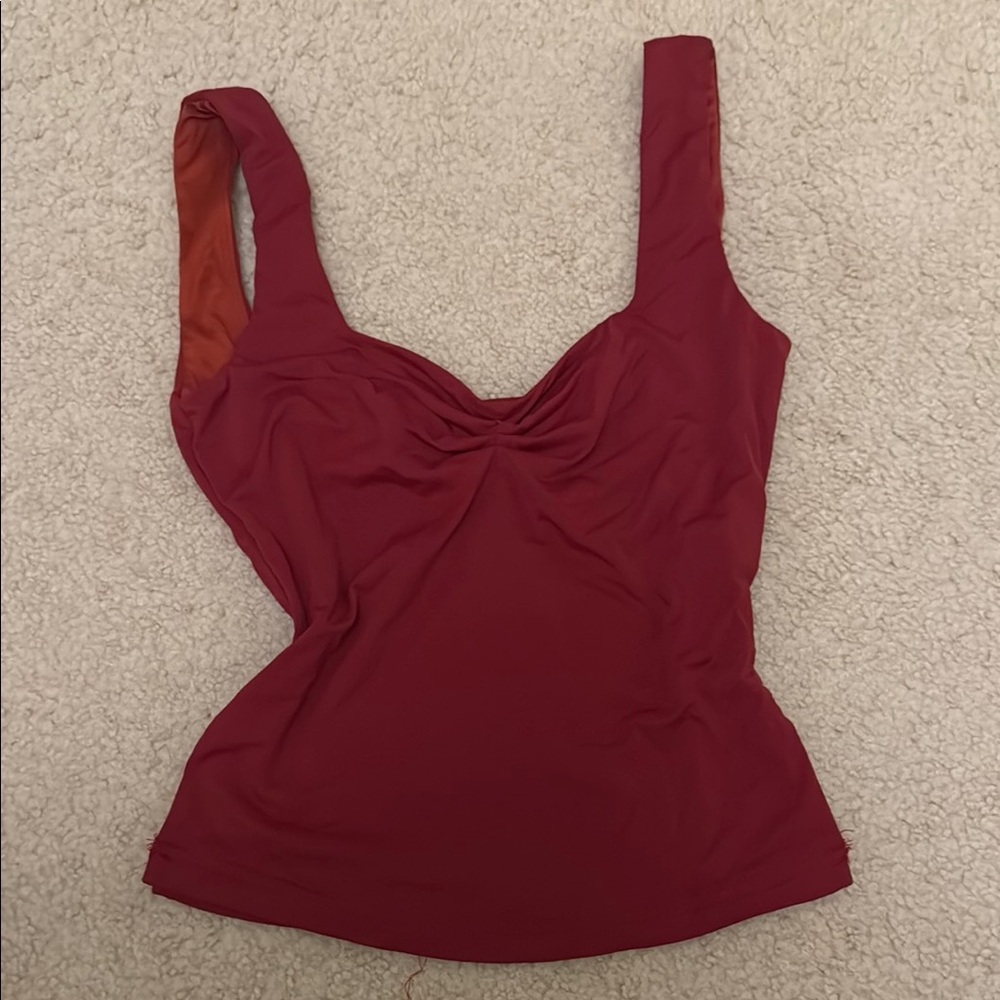 Princess Polly Red Ruched Fitted Rehna Tank Top